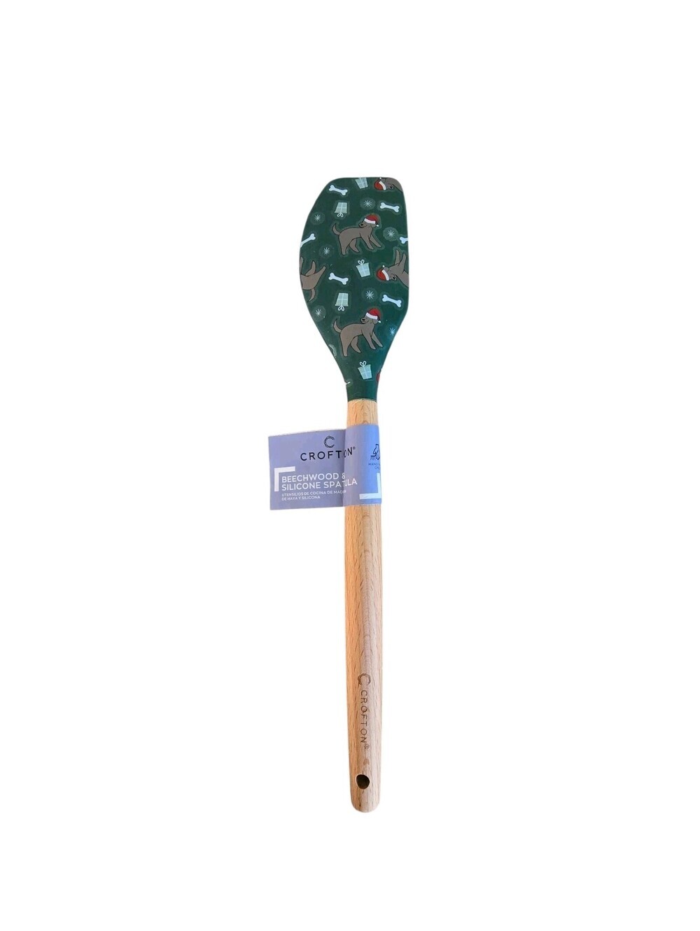 Crofton Beechwood Silicone Spatula Spoon Christmas Dog Kitchen Utensils Gift